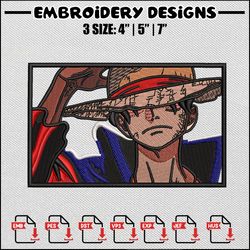 luffy cool embroidery design, one piece embroidery, luffy design, embroidery file, embroidery shirt, digital download
