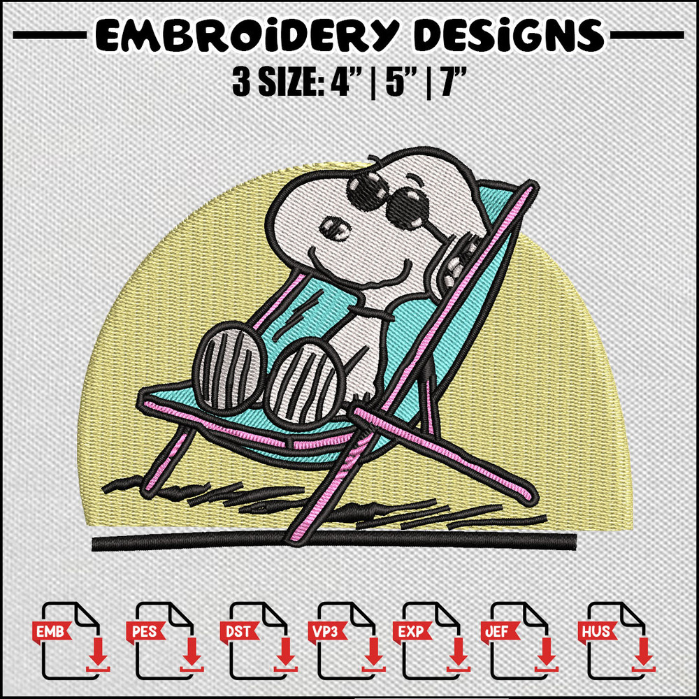 Dog cool embroidery design