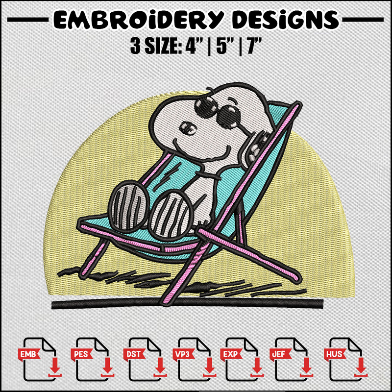 Dog cool embroidery design