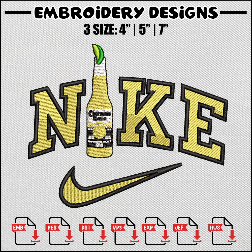 Nike corona embroidery design