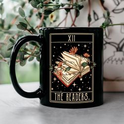the reader tarot card mug, book tarot card mug, tarot reader gift, halloween mug, witch mug, halloween gifts, librarian