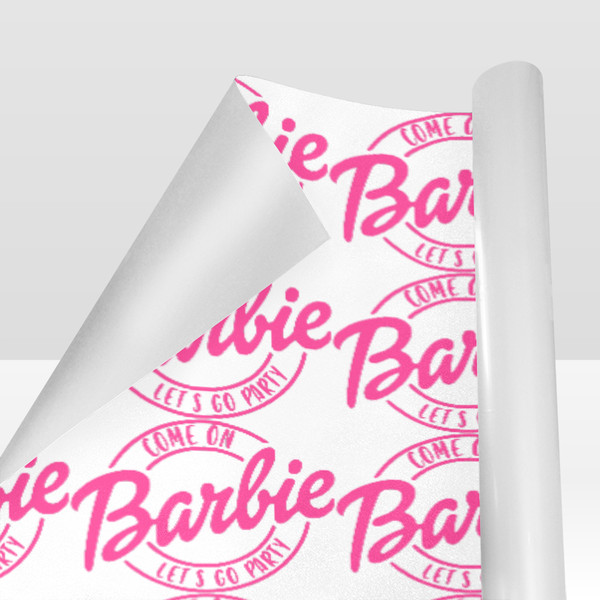 Come on Barbie Lets Go Party Gift Wrapping Paper.png
