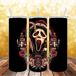 ghost face halloween tumbler png, 3d tumbler wrap, straight tumbler png design 20oz/ 30oz tumbler png, png file