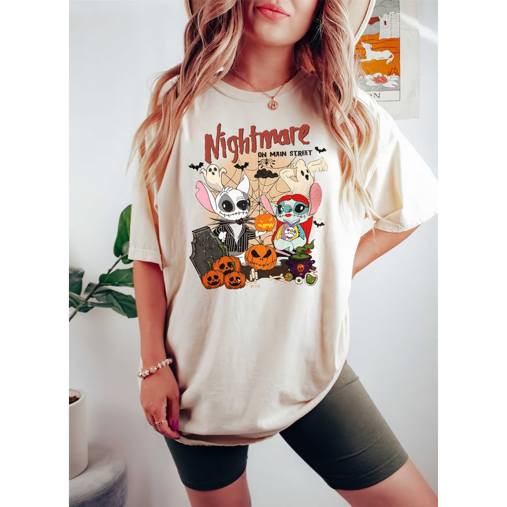 Stitch Nightmare On The Main Street shirt, Stitch Halloween Shirt, Disney Spooky Season Halloween Shirt For Men Women