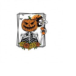 Skeleton Drinking Coffee PNG, Skeleton Png, Coffee Lover Png, Skeleton Pumpkin Halloween, Retro Fall Sublimation, Hallow