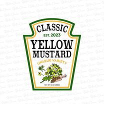 Yellow Mustard Digital Cut File Print File PNG Circuit Silhouette Brother Image Custom Unique Design