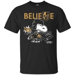agr believe vegas golden knights go knights go snoopy hockey t-shirt