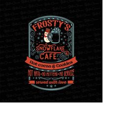 Vintage Frosty PNG Frosty's Snowflake Cafe Antique Snowman Farmhouse Country Christmas Decor Holiday Easy Cut File PNG D