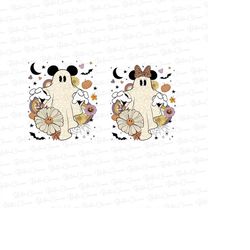 Mouse Ghost Png, Retro Floral Ghost, Halloween floral, PNG, Digital Download, Halloween, Sublimation File, Scary, Spooky