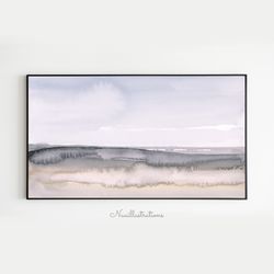 Samsung Frame TV Art Abstract Gray Neutral Landscape Watercolor Minimalist Downloadable Digital Download Art
