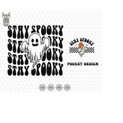 Stay Spooky Svg, Trendy Halloween, Halloween Costume, Halloween Gifts, Digital File Svg, Ghost Cute, Silhouette Checkere