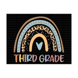 3rd grade rainbow svg, hello third grade svg, retro rainbow svg, back to school, first day of school, teacher gift, hell