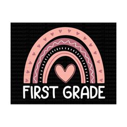 first grade rainbow svg, hello 1st grade, retro rainbow svg, back to school svg, first day of school, teacher gift, hell