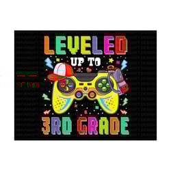 level up to 3rd grade svg, back to school svg, game controller, first day of school, 3rd grade svg, teacher gift, hello