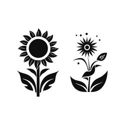 rose flower plant icon logo