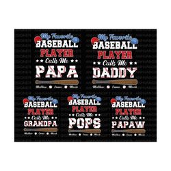 bundle my favorite player calls me papa png, father's day png, baseball dad png, grandpa png, gift for dad, father's day
