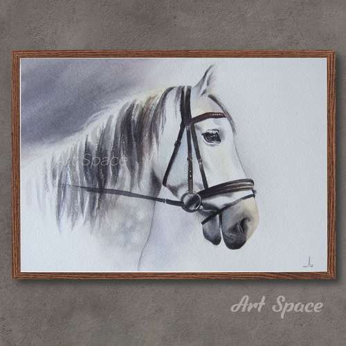 Original watercolor painting "Horse", horse-animal-beast- painting, decoration for office, housewarming gift, decor