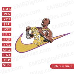 nike swoosh lebron james lakers embroidery design