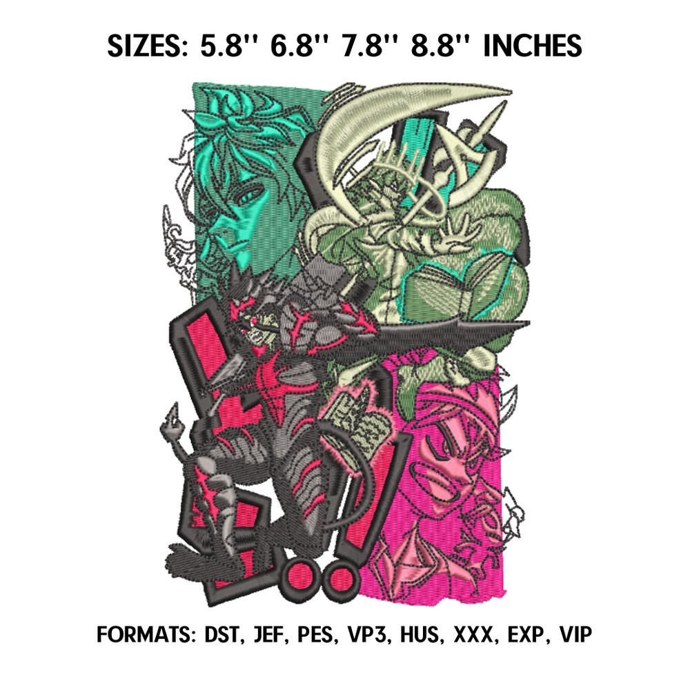 Asta and Yuno embroidery design file, Black Clover Anime Embroidery Design File, Machine Embroidery Pattern, Anime Pes.png