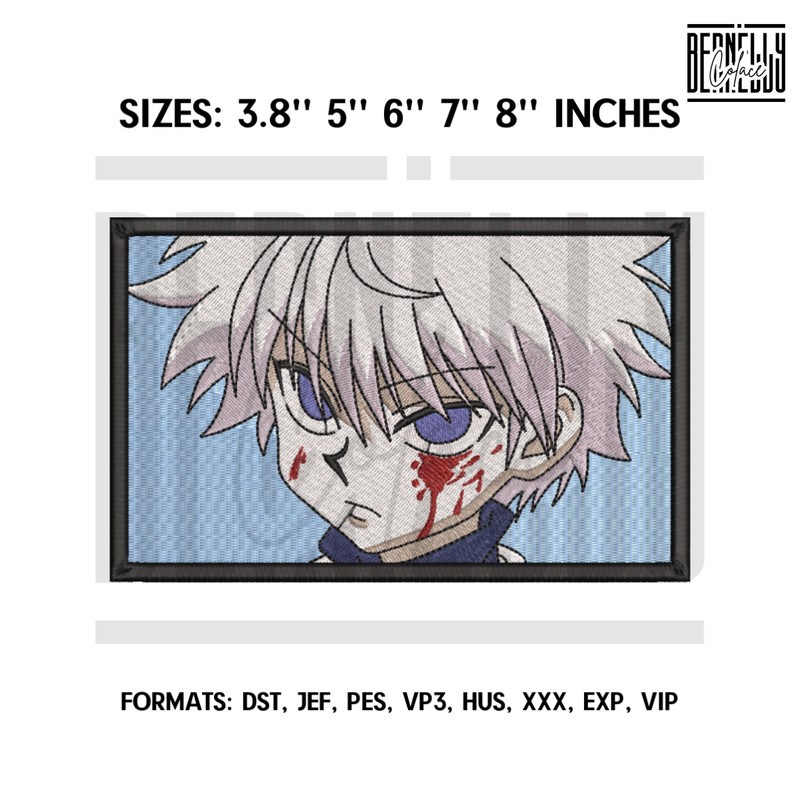 Killua Embroidery Design File, Hunter x Hunter Anime Embroidery Design, Machine Design Pes Dst, Anime Pes Brother 1.png