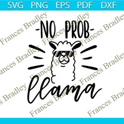 llama vector quote doodles no prob funny animal svg