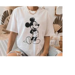 disney mickey mouse sketch portrait classic pose unisex adult t-shirt kid shirt long sleeve hoodie sweatshirt