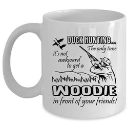 duck hunting mug, cool gift for duck hunter cup (coffee mug &8211 white)