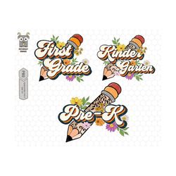 back to school png bundle, retro teacher png, kindergarten png, first grade png, pre-k png, school vibes png, teacher li