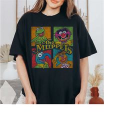 disney muppets group shot box up shirt, kermit fozzie gonzo animal,disneyland family matching shirt, magic kingdom tee,