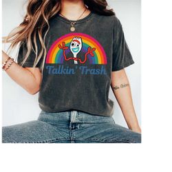 disney toy story forky talkin' trash rainbow poster shirt, disneyland family matching shirt, magic kingdom tee, wdw epco