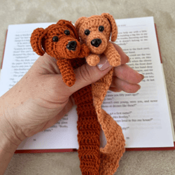 Crochet bookmark pattern. Bookmark dachshund crochet pattern for Dog lovers, dog owners. Booklovers, bookworm gift
