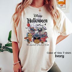 disney stitch halloween comfort colors shirt, stitch halloween pumpkin shirt, stitch horror shirt, disney castle hallowe