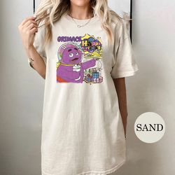 retro grimace shake shirt, funny tik tok trend meme,hbd grimace hilarious tshirt,grimace survivor appareal,happy birthda