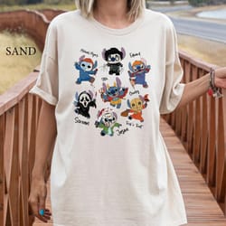 stitch horror film characters halloween shirt, stitch halloween shirt, disney's lilo and stitch halloween shirt, disney