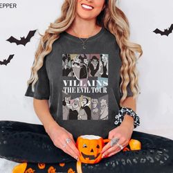 villains the evil tour shirt, disney villains characters concert music shirt, disney villains shirt, disneyland hallowe