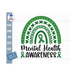 mental health awareness rainbow svg, boho rainbow motivational svg, pastel mental health awareness svg, boho rainbow svg