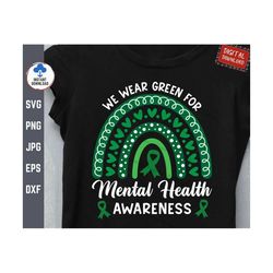 mental health awareness rainbow svg, mental health awareness, mental health boho rainbow svg, mental health fighter sup