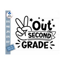 peace out second grade svg, kids graduation shirt svg, last day of school svg, last day of second grade svg, second grad
