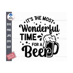 it's the most wonderful time for a beer svg, funny christmas shirt svg, christmas alcohol saying svg, christmas beer mug