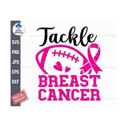 tackle breast cancer svg, breast cancer awareness football svg, football breast cancer svg, tackle breast cancer footbal
