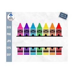 crayon split monogram svg, crayon monogram frame svg, teacher split monogram svg, crayon split name frame svg, crayon mo