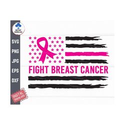 breast cancer american flag svg, fight breast cancer svg, breast cancer awareness pink ribbon svg, breast cancer usa fla