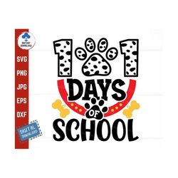 101 days of school svg, dog paw 101 days svg, dalmatian svg, 101 days of school dalmatian svg, kindergarten svg, prescho