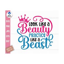 look like a beauty practice like a beast svg, cheerleading svg, look like a beautiful svg, funny cheerleader svg, practi