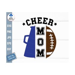 football cheer mom svg, megaphone cheerleader mom svg, proud cheer mom svg, football family shirt svg, mom of both footb