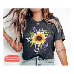 watercolor sunflower shirt, sunflower shirt, sunflower gifts, flower shirt, botanical shirt, garden shirt, wildflower sh