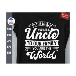 to the world you are a uncle to our family you are the world svg, funny uncle svg, uncle and niece nephew svg