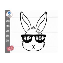 cool bunny easter svg, hip hop svg, cool bunny, happy easter, sunglasses bunny svg, hip hop bunny, cut file