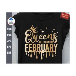 queens are born in february svg, pisces gift svg, birthday queens are born in february dripping svg, african american bi