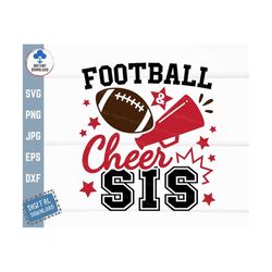 football and cheer sis red svg, football cheer sister svg, proud cheer sister svg, football family svg, sister of both f